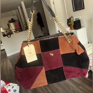 Emma Fox suede handbag